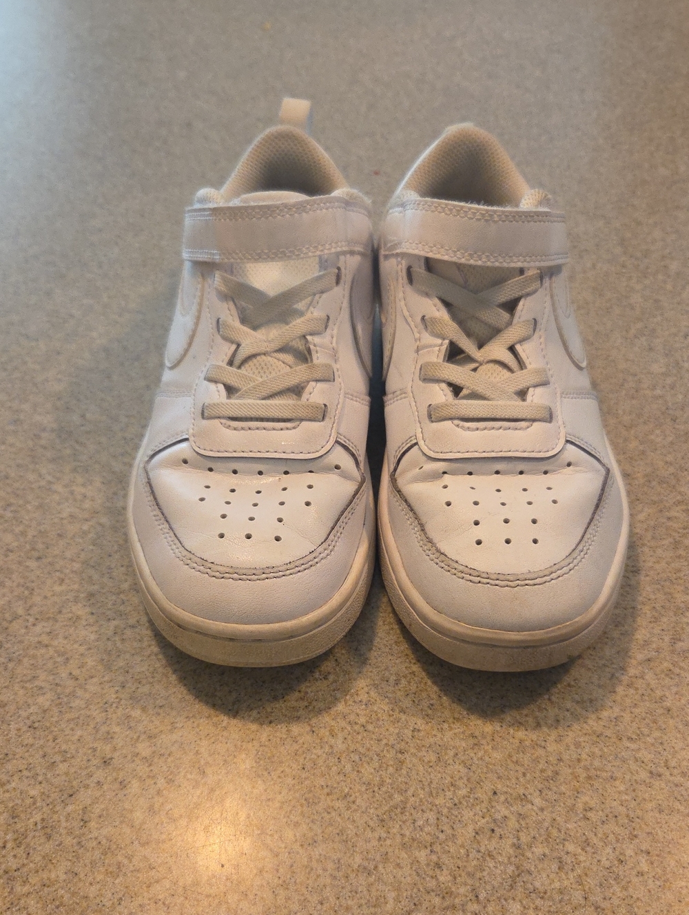 Kids White Low-Top Athletic Sneakers with Velcro Strap